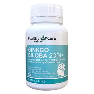 Viên bổ não Ginkgo Biloba 2000 mg Healthy Care của Úc 100 viên